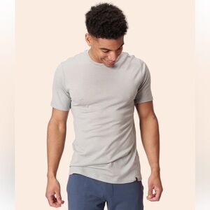 Woolly Men's Grey Merino Wool Short Sleeve Tee L